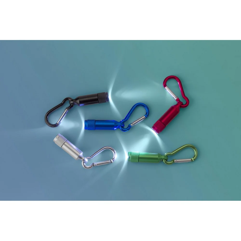 Mini Taschenlampe 1 LED mit Karabinerhaken – Bild 3