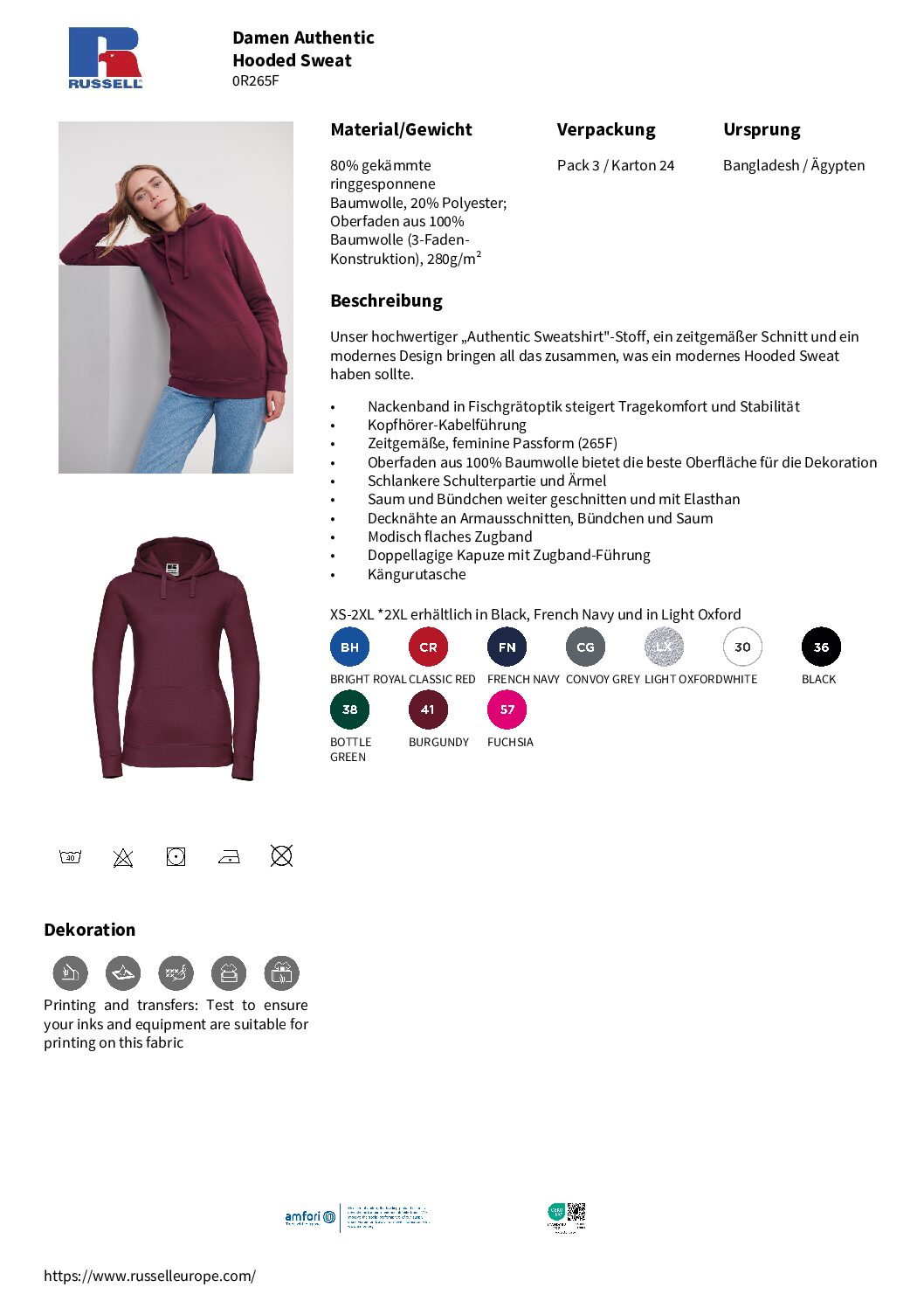 PDF-Vorschau Größentabelle